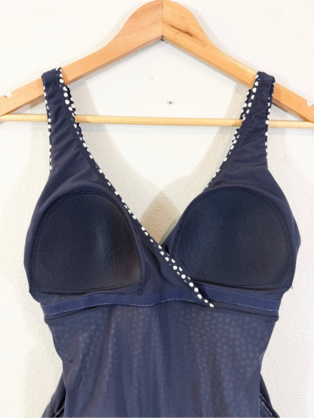 Boden Talamanca Swimsuit Size US 8R One Piece Navy White Polka Dot Resort Beach - Picture 8 of 12